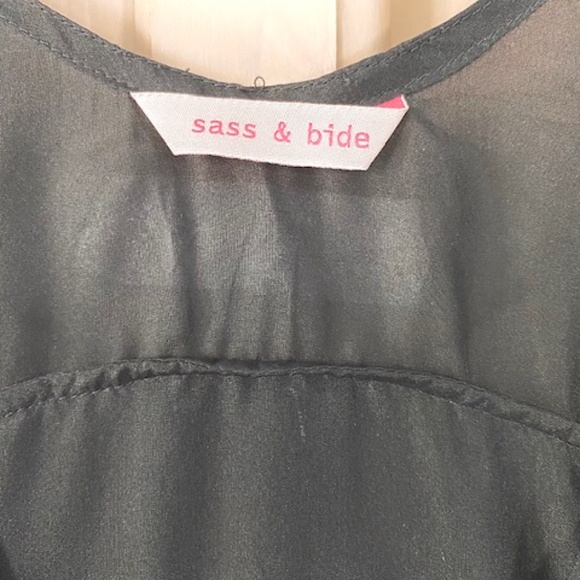 SASS & BIDE BLACK SILK MINI DRESS - Picture 2 of 4